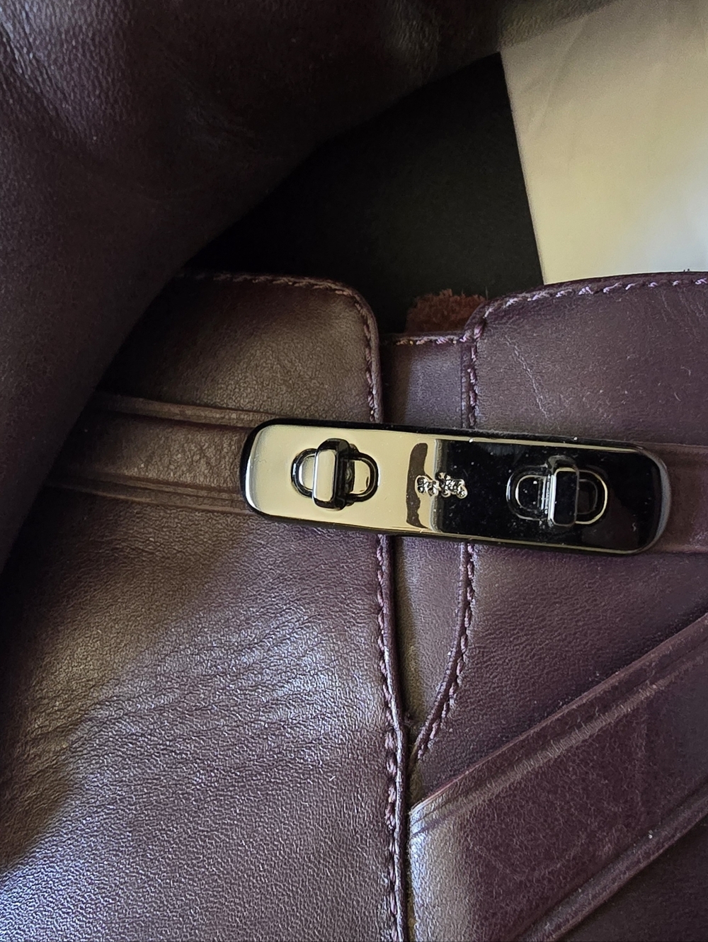 Coach Coleen Soft Shine Calf Warm Oxblood Leather Boots Brown Size 8 NIB - Picture 5 of 8